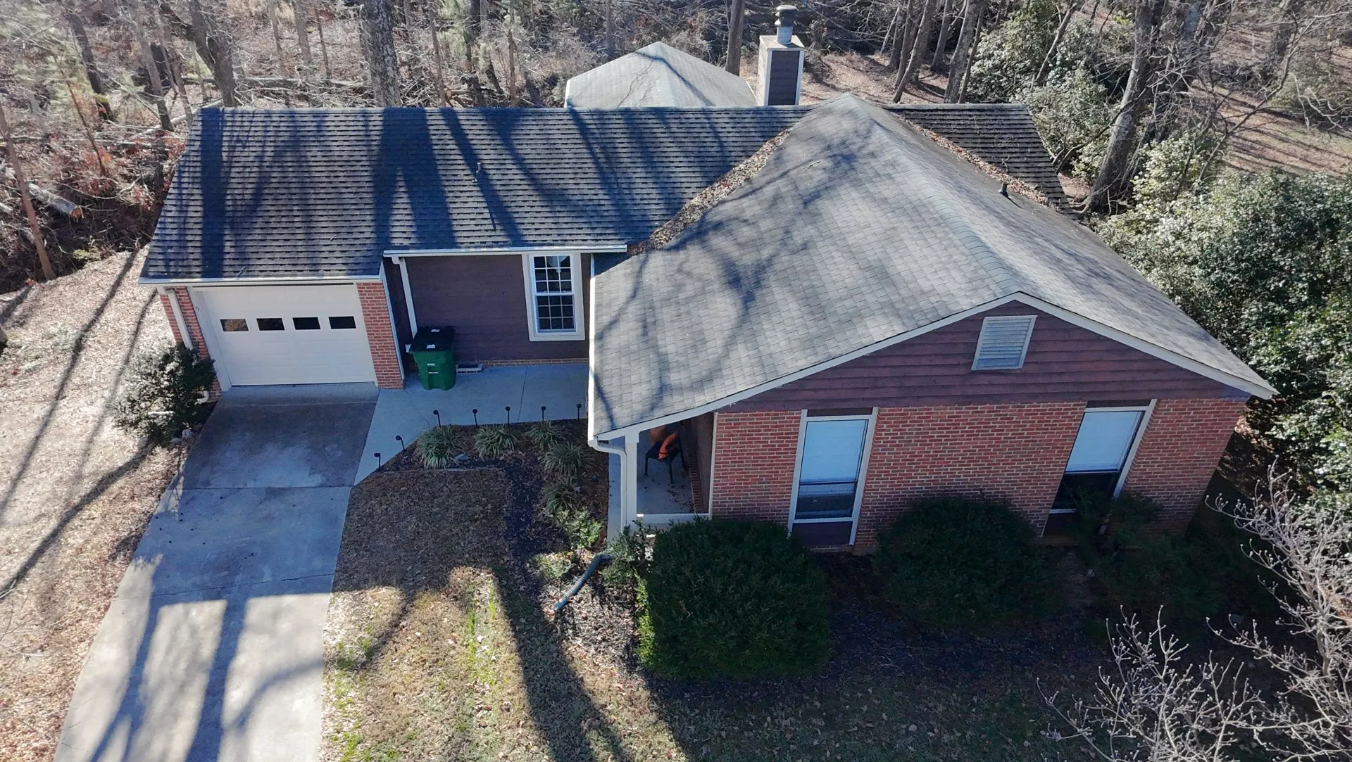 Aerial view of surrounding forest