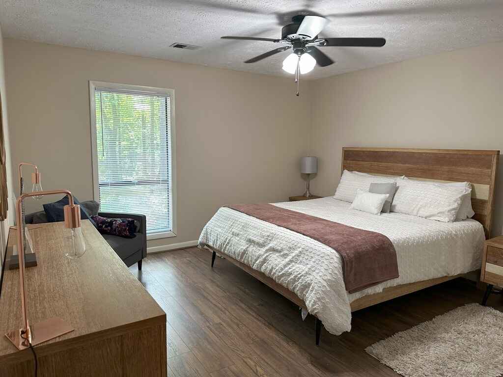 Master bedroom with king size bed