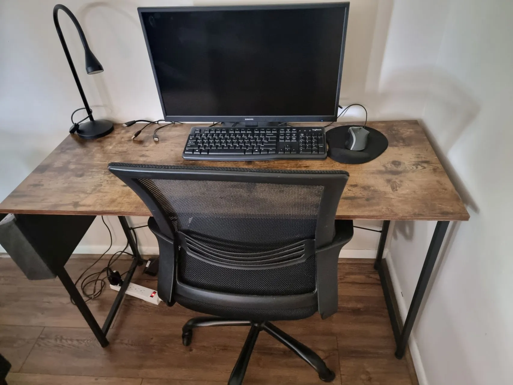 Dedicated workspace with rustic desk